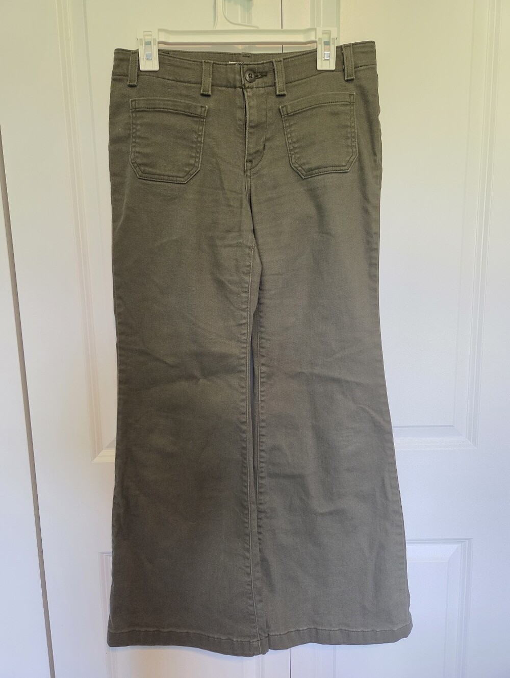 Levi's Olive Green Superlow Flare Jeans